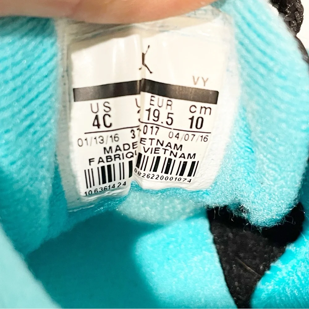 Nike Air Jordan XII 12 Baby Size‎ 4C Hyper Jade Black Teal Turquoise